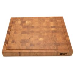 Kopshouten snijplank van eikenhout 50 x 40 x 4 cm met sapgoot